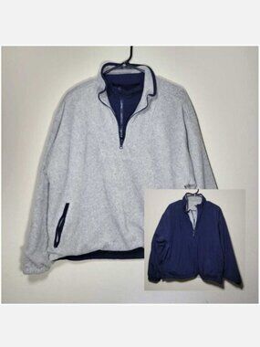 Women's XL Double Sided Pullover Jacket Blue & Gray Quarter Zip Brand: Cheetah